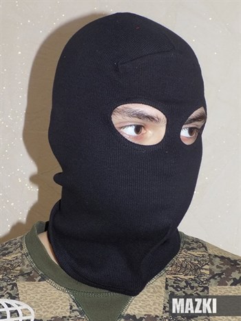 Теплая маска балаклава черная спецназ омон террорист