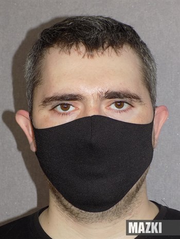 Черная защитная повязка на лицо - фото 35235