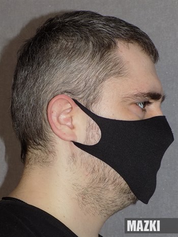 Черная защитная повязка на лицо - фото 35236
