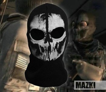Тактическая маска для всего лица Ghost из игры Call of Duty